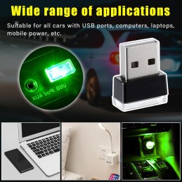 4 PCS USB LED Car Interior Atmosphere Lamp, Plug-in USB Decor Night Light, Portable Auto Ambient Lighting Kit, Universal Vehicle