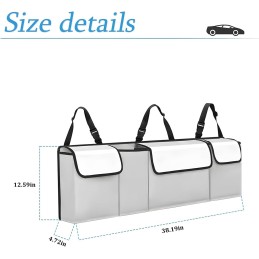 Car Trunk Organizer and Storage, Backseat Hanging Organizer for SUV, Truck, MPV, Waterproof, Collapsible Cargo Storage Bag with