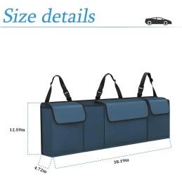 Car Trunk Organizer and Storage, Backseat Hanging Organizer for SUV, Truck, MPV, Waterproof, Collapsible Cargo Storage Bag with