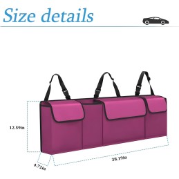 Car Trunk Organizer and Storage, Backseat Hanging Organizer for SUV, Truck, MPV, Waterproof, Collapsible Cargo Storage Bag with