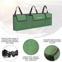 Car Trunk Organizer and Storage, Backseat Hanging Organizer for SUV, Truck, MPV, Waterproof, Collapsible Cargo Storage Bag with