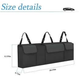 Car Trunk Organizer and Storage, Backseat Hanging Organizer for SUV, Truck, MPV, Waterproof, Collapsible Cargo Storage Bag with