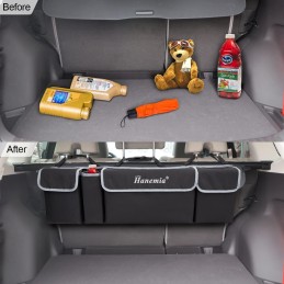 Car Trunk Organizer and Storage, Backseat Hanging Organizer for SUV, Truck, MPV, Waterproof, Collapsible Cargo Storage Bag with