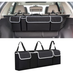 Car Trunk Organizer and Storage, Backseat Hanging Organizer for SUV, Truck, MPV, Waterproof, Collapsible Cargo Storage Bag with