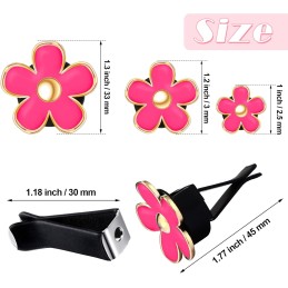 Frienda 6 Pcs Daisy Flower Air Vent Clip Air Freshener Outlet Clip Car Air Conditioning Clip Charm Car Inter Decor(Red, Pink,