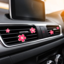 Frienda 6 Pcs Daisy Flower Air Vent Clip Air Freshener Outlet Clip Car Air Conditioning Clip Charm Car Inter Decor(Red, Pink,