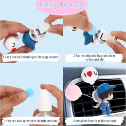 Frienda 6 Pcs Daisy Flower Air Vent Clip Air Freshener Outlet Clip Car Air Conditioning Clip Charm Car Inter Decor(Red, Pink,