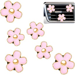 Frienda 6 Pcs Daisy Flower Air Vent Clip Air Freshener Outlet Clip Car Air Conditioning Clip Charm Car Inter Decor(Red, Pink,