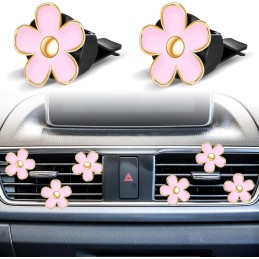 Frienda 6 Pcs Daisy Flower Air Vent Clip Air Freshener Outlet Clip Car Air Conditioning Clip Charm Car Inter Decor(Red, Pink,