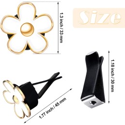 Frienda 6 Pcs Daisy Flower Air Vent Clip Air Freshener Outlet Clip Car Air Conditioning Clip Charm Car Inter Decor(Red, Pink,