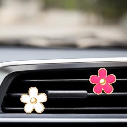Frienda 6 Pcs Daisy Flower Air Vent Clip Air Freshener Outlet Clip Car Air Conditioning Clip Charm Car Inter Decor(Red, Pink,