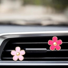 Frienda 6 Pcs Daisy Flower Air Vent Clip Air Freshener Outlet Clip Car Air Conditioning Clip Charm Car Inter Decor(Red, Pink,