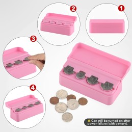 SINGARO Coin Holder for Car, Coin Change Organizer Compatible with Coins of Different Sizes, Dash-Mounted Holder Suitable for