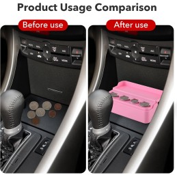 SINGARO Coin Holder for Car, Coin Change Organizer Compatible with Coins of Different Sizes, Dash-Mounted Holder Suitable for