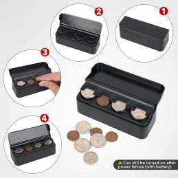 SINGARO Coin Holder for Car, Coin Change Organizer Compatible with Coins of Different Sizes, Dash-Mounted Holder Suitable for