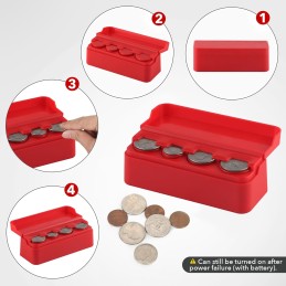 SINGARO Coin Holder for Car, Coin Change Organizer Compatible with Coins of Different Sizes, Dash-Mounted Holder Suitable for