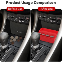 SINGARO Coin Holder for Car, Coin Change Organizer Compatible with Coins of Different Sizes, Dash-Mounted Holder Suitable for