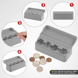 SINGARO Coin Holder for Car, Coin Change Organizer Compatible with Coins of Different Sizes, Dash-Mounted Holder Suitable for