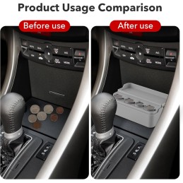 SINGARO Coin Holder for Car, Coin Change Organizer Compatible with Coins of Different Sizes, Dash-Mounted Holder Suitable for