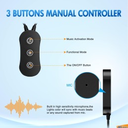 Nilight - TR-06 4PCS 48 LED Interior Lights DC 12V Multicolor Music Car Strip Light Under Dash Lighting Kit with Sound Active