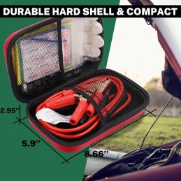 Roadside Assistance Emergency Kit Multipurpose Bag, Premium with Battery Jumper Cable Automotive Kit for Car,Vehicle, Truck or