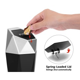 Ginsco Car Cup Holder Trash Can, Leakproof Mini Trash with Lid and 90 Bags, 2 Pack for Car and Home with 2 ABS Hooks, Black