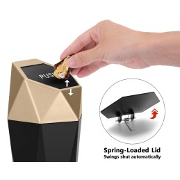 Ginsco Car Cup Holder Trash Can, Leakproof Mini Trash with Lid and 90 Bags, 2 Pack for Car and Home with 2 ABS Hooks, Black