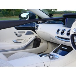 Ginsco Car Cup Holder Trash Can, Leakproof Mini Trash with Lid and 90 Bags, 2 Pack for Car and Home with 2 ABS Hooks, Black