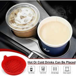 SINGARO Car Cup Holder Coaster, Silicone Cup Holder Insert, Universal Non-Slip Cup Holders, Car Accessories Interior for Women