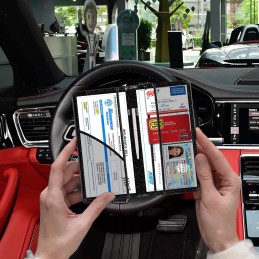 TOURSUIT Car Registration and Insurance Card Holder, Vehicle License Document Glove Box Compartment Organizer, Interior Car