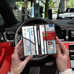 TOURSUIT Car Registration and Insurance Card Holder, Vehicle License Document Glove Box Compartment Organizer, Interior Car