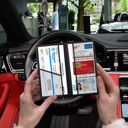 TOURSUIT Car Registration and Insurance Card Holder, Vehicle License Document Glove Box Compartment Organizer, Interior Car