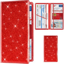 TOURSUIT Car Registration and Insurance Card Holder, Vehicle License Document Glove Box Compartment Organizer, Interior Car