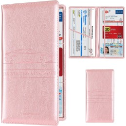 TOURSUIT Car Registration and Insurance Card Holder, Vehicle License Document Glove Box Compartment Organizer, Interior Car