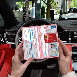 TOURSUIT Car Registration and Insurance Card Holder, Vehicle License Document Glove Box Compartment Organizer, Interior Car