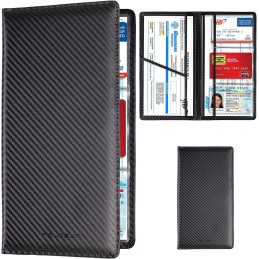 TOURSUIT Car Registration and Insurance Card Holder, Vehicle License Document Glove Box Compartment Organizer, Interior Car