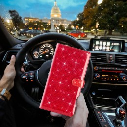 TOURSUIT Car Registration and Insurance Card Holder, Vehicle License Document Glove Box Compartment Organizer, Interior Car