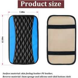 Car Center Console Cushion Pad, Universal Leather Waterproof Armrest Seat Box Cover Protector,Comfortable Car Decor Accessories