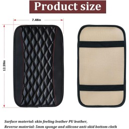 Car Center Console Cushion Pad, Universal Leather Waterproof Armrest Seat Box Cover Protector,Comfortable Car Decor Accessories