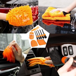 Viewsun 17pcs Car Cleaning Kit, Pink Car Interior Detailing Kit with High Power Handheld Vacuum, Detailing Brush Set, Windshield