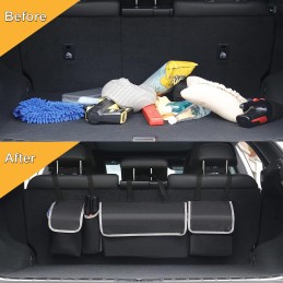 UYYE Trunk Hanging Organizer, Backseat Bag, Car Interior Accessories with 4 Pockets & 2 Mesh Pouches for Groceries, Will Provide