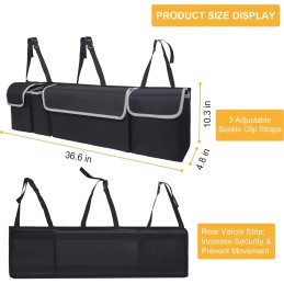 UYYE Trunk Hanging Organizer, Backseat Bag, Car Interior Accessories with 4 Pockets & 2 Mesh Pouches for Groceries, Will Provide