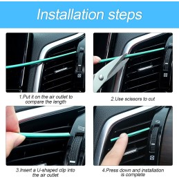 20 Pieces Car Air Conditioner Decoration Strip for Vent Outlet, Universal Waterproof Bendable Air Vent Outlet Trim Decoration,