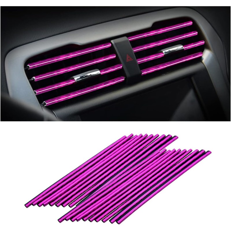 20 Pieces Car Air Conditioner Decoration Strip for Vent Outlet, Universal Waterproof Bendable Air Vent Outlet Trim Decoration,