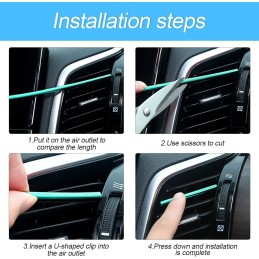 20 Pieces Car Air Conditioner Decoration Strip for Vent Outlet, Universal Waterproof Bendable Air Vent Outlet Trim Decoration,