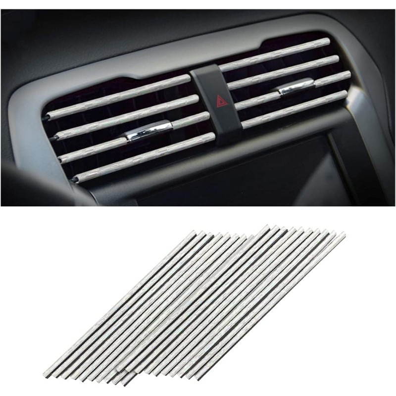 20 Pieces Car Air Conditioner Decoration Strip for Vent Outlet, Universal Waterproof Bendable Air Vent Outlet Trim Decoration,
