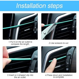 20 Pieces Car Air Conditioner Decoration Strip for Vent Outlet, Universal Waterproof Bendable Air Vent Outlet Trim Decoration,