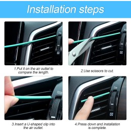 20 Pieces Car Air Conditioner Decoration Strip for Vent Outlet, Universal Waterproof Bendable Air Vent Outlet Trim Decoration,