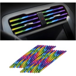 20 Pieces Car Air Conditioner Decoration Strip for Vent Outlet, Universal Waterproof Bendable Air Vent Outlet Trim Decoration,