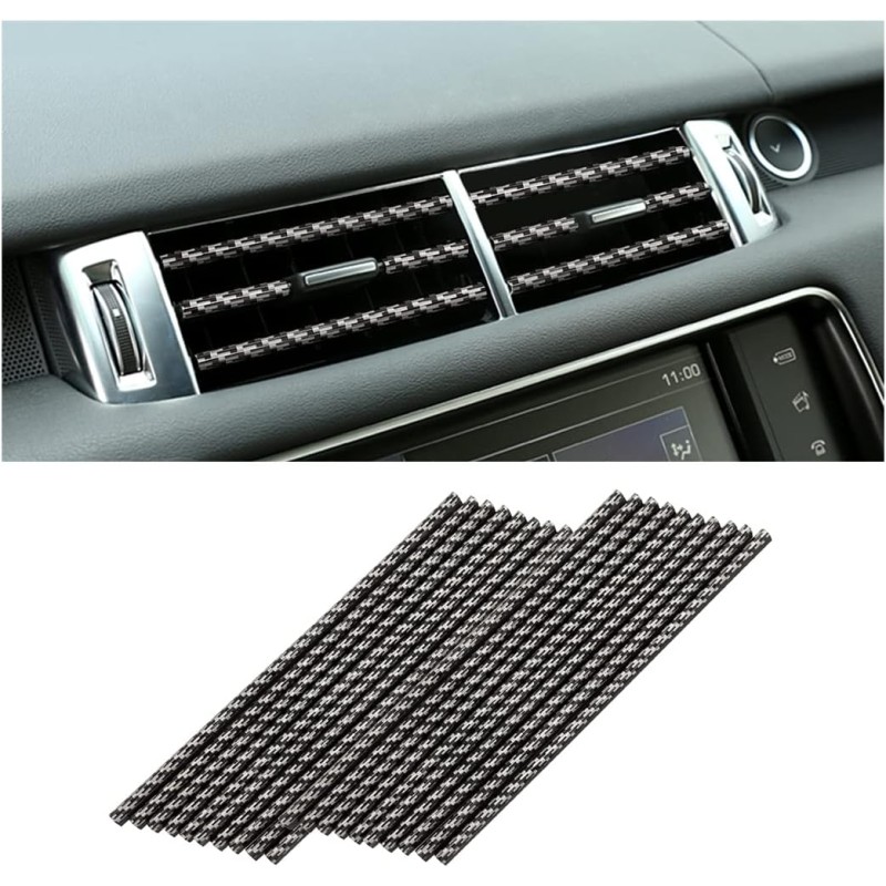 20 Pieces Car Air Conditioner Decoration Strip for Vent Outlet, Universal Waterproof Bendable Air Vent Outlet Trim Decoration,